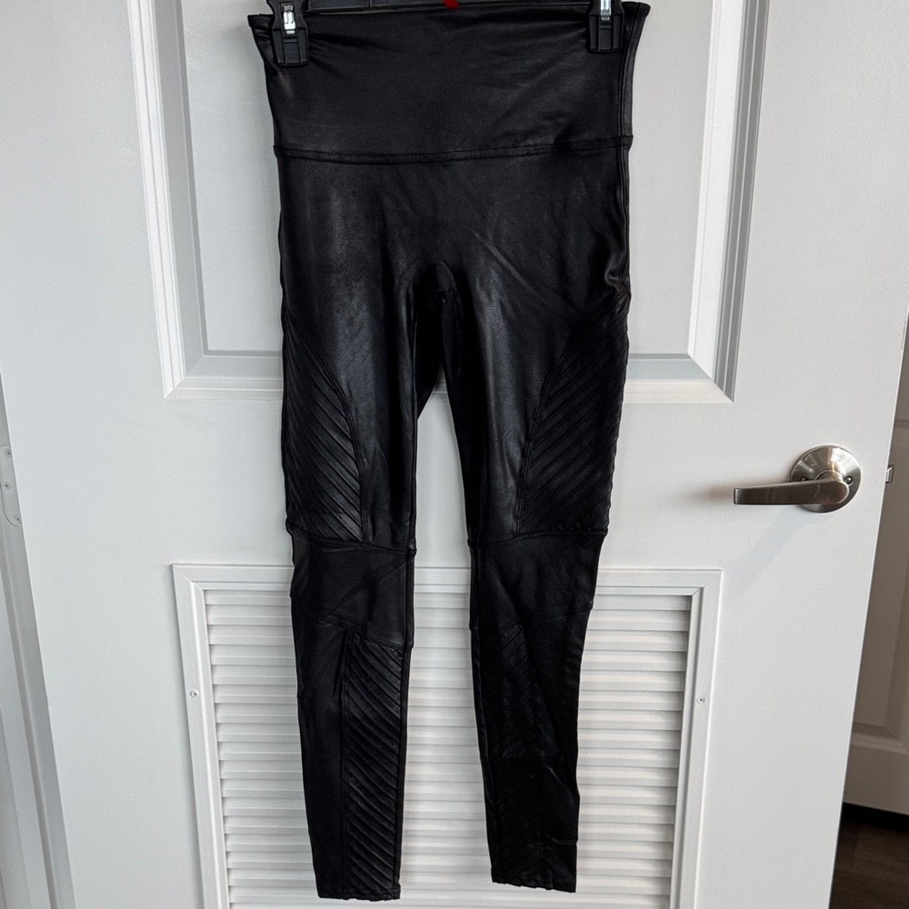 Black Faux Leather Moto Leggings